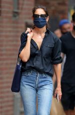 KATIE HOLMES Wearing a Mask Out in New York 08/28/2020