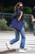 KATIE HOLMES Wearing a Mask Out in New York 08/28/2020
