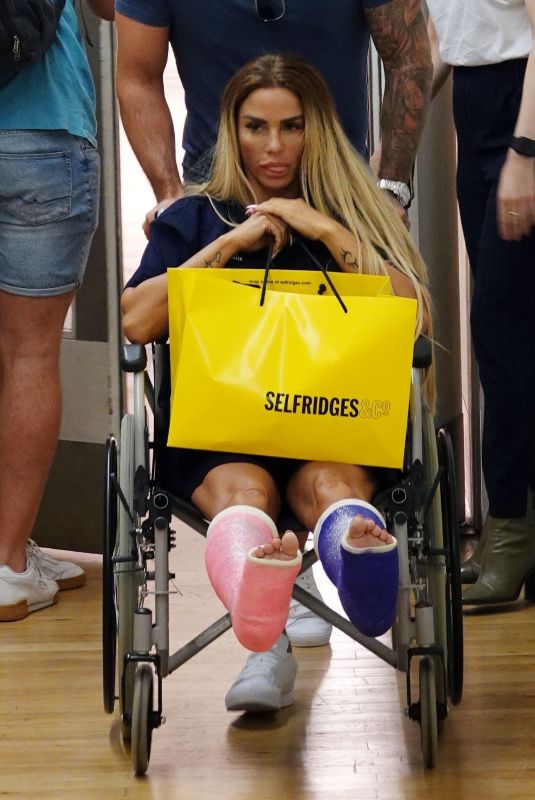 KATIE PRICE in Wheelchair Sat Selfridges in London 08/11/2020