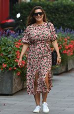 KELLY BROOK in a Floral Summer Dress Leaves Global Radio in London 08/11/2020