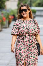 KELLY BROOK in a Floral Summer Dress Leaves Global Radio in London 08/11/2020