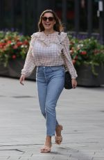 KELLY BROOK in Denim Arrives at Heart Radio in London 08/22/2020