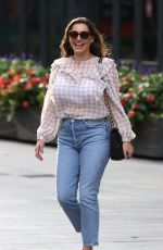 KELLY BROOK in Denim Arrives at Heart Radio in London 08/22/2020