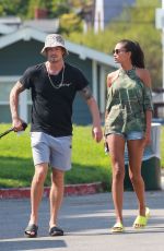KELLY GALE and Joel Kinnaman at a Dog Park in Venice Beach 08/16/2020