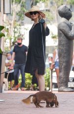 KELLY RUTHERFORD Out with Her Dog in Pacific Palisades 08/22/2020
