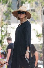 KELLY RUTHERFORD Out with Her Dog in Pacific Palisades 08/22/2020