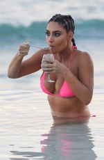 KIM KARDASHIAN in Bikini at KKW Beauty Photoshoot in Cabo San Lucas 08/23/2020