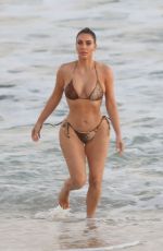 KIM KARDASHIAN in Bikini on the Set of KUWTK at a Beach in Malibu 08/26/2020