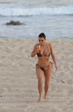 KIM KARDASHIAN in Bikini on the Set of KUWTK at a Beach in Malibu 08/26/2020