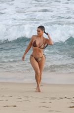 KIM KARDASHIAN in Bikini on the Set of KUWTK at a Beach in Malibu 08/26/2020