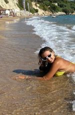 KONSTANTINA SPYROPOULOU in a Yellow Bikini at a Beach in Greece 08/15/2020