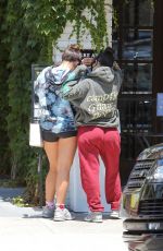 KOURTNEY KARDASHIAN and ADDISON RAE at Alfreds Coffee in Studio City 08/05/2020