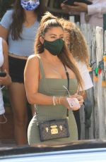 LARSA PIPPEN in Tight Dress at The Ivy in Beverly Hills 08/19/2020