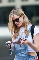 LAURA WHITMORE in Denim Dungarees at BBC Studios in London 08/23/2020