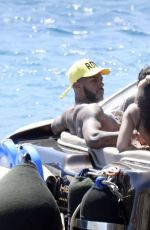 LEIGH-ANNE PINNOCK and Andre Gray at a Boat in Mykonos 08/05/2020