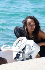 LEIGH-ANNE PINNOCK and Andre Gray at a Boat in Mykonos 08/05/2020