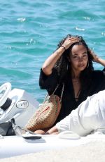 LEIGH-ANNE PINNOCK and Andre Gray at a Boat in Mykonos 08/05/2020