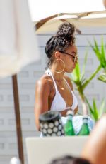 LEIGH-ANNE PINNOCK in a White Bikini at a Beach in Spain 08/10/2020