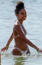 LEIGH-ANNE PINNOCK in a White Bikini at a Beach in Spain 08/10/2020