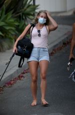 LILI REINHART in Denim Shorts Out in Los Angeles 08/17/2020