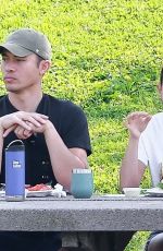 LIV LO and Henry GOLDING at a Park in Los Angeles 08/21/2020