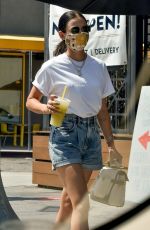 LUCY HALE in Denim Shorts Out in Studio City 08/27/2020
