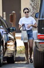 LUCY HALE in Denim Shorts Out in Studio City 08/27/2020