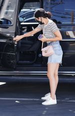 LUCY HALE in Denim Skirt Out in Toluca Lake 08/11/2020