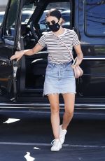 LUCY HALE in Denim Skirt Out in Toluca Lake 08/11/2020