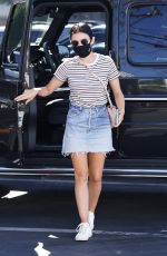 LUCY HALE in Denim Skirt Out in Toluca Lake 08/11/2020