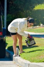 LUCY HALE Out with Elvis in Studio City 08/29/2020