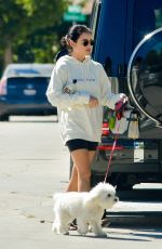 LUCY HALE Out with Elvis in Studio City 08/29/2020