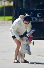 LUCY HALE Out with Her Dog in Studio City 08/29/2020