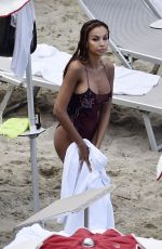 MADALINA GHENEA in Swimsuit at a Beach in Italy 08/19/2020