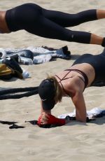MARIA SHARAPOVA Workout at a Beach in Los Angeles 08/19/2020