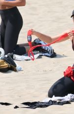 MARIA SHARAPOVA Workout at a Beach in Los Angeles 08/19/2020