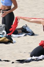 MARIA SHARAPOVA Workout at a Beach in Los Angeles 08/19/2020