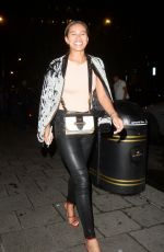 MONTANA BROWN Leaves Amazonico Restaurant in London 08/15/2020