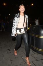 MONTANA BROWN Leaves Amazonico Restaurant in London 08/15/2020