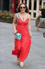MYLEENE KLASS in a Red Dress Arrives at Heart Radio in London 08/09/2020