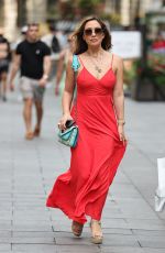 MYLEENE KLASS in a Red Dress Arrives at Heart Radio in London 08/09/2020