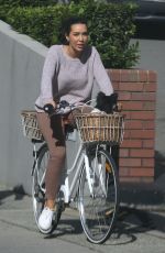 NATASHA CHERIE Out Riding Bike with Her Dog in Perth 08/22/2020