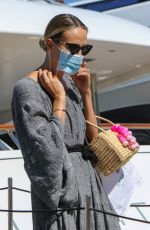 NATASHA POLY Wearing a Mask Out in Saint-tropez 07/08/2020