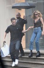 NICOLA PELTZ and Brooklyn Beckham Leaves Victoria Beckham