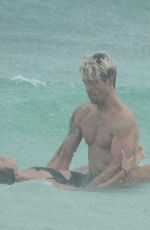 NINA DOBREV and Shaun White at a Beach in Tulum 08/21/2020
