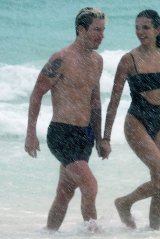 NINA DOBREV and Shaun White at a Beach in Tulum 08/21/2020