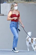 OLIVIA HOLT Out with Her Dog in Studio City 08/14/2020
