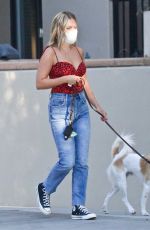 OLIVIA HOLT Out with Her Dog in Studio City 08/14/2020
