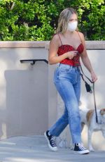 OLIVIA HOLT Out with Her Dog in Studio City 08/14/2020