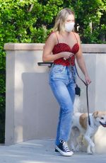 OLIVIA HOLT Out with Her Dog in Studio City 08/14/2020